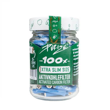PURIZE® Aktivkohlefilter – XTRA Slim Size im 100er Glas