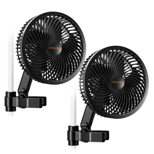 2025 Neue Version Spider Farmer® 15 cm Clip-Ventilator für Grow-Zelte Doppelpack