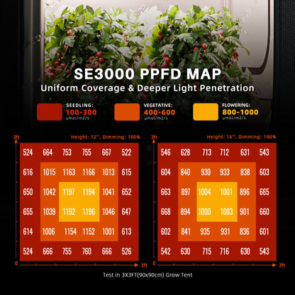 Spider Farmer® 90x90x180 cm Komplettes Grow-Zelt-Set丨SE3000 EVO 300W LED-Pflanzenlampe丨4″ Inline-Lüfter mit Temperatur- und Feuchtigkeitsregler
